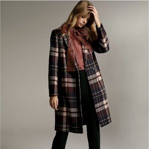Aritzia Babaton Stedman Cashmere Tartan Coat Medium